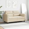 Vidaxl Sofa 2-Osobowa, Kremowy, 140 Cm, Tapicerowana Mikrofibrą