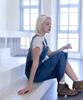 CLO'ET Youth Denim Overall Dress - Medium Blue