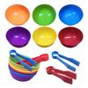 Kids Classification Cups Counting and Sorting Playthings Kit Rainbow Colors Plastic Material Bowls Tweezers Fine Motor Skill Educational Playthings