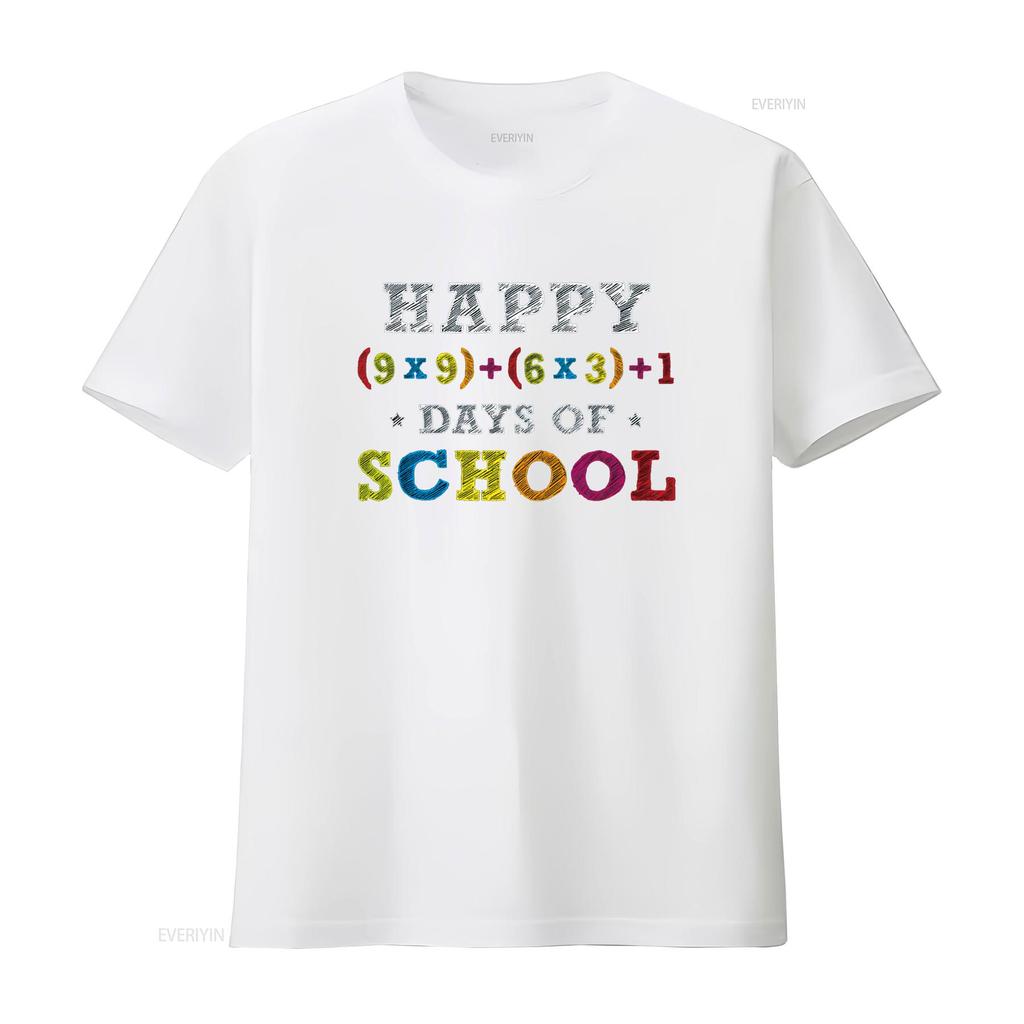 Math Formula 100 Days Of School T Shirt Kid Boys Girls Teacher vintage Washed Breathable Unisex Top For Everyday Wear