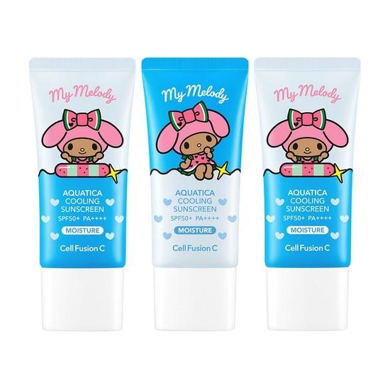 Cell Fusion C Aquatica Kjølende Solkrem 35ml 1+1+1 Brunet My Melody Spesialsett