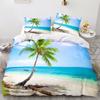 Sea View Coconut Duvet Cover Large Calico Double Size Quilt Bedding Set Single Full Set For Teens Adults Microfiber Single