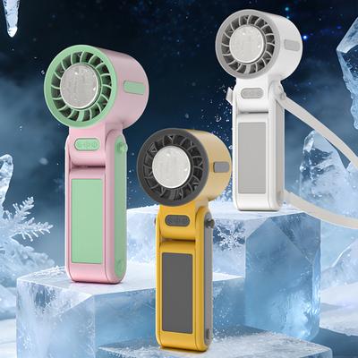 Portable Handheld Fan 3-in-1 USB Rechargeable Personal Mini Fan Foldable Quiet Cooling Fan with Lanyard for Outdoor Indoor Travel Office