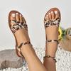 Women Flats Leopard Sandals 2025 New Outdoor Beach Sandals Women Cozy Casual Walking Shoes Women Flip Flops Sandalias De Mujer