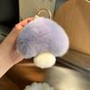 [Cute Little Mushroom] Real Rex Rabbit Hair Car Keychain Pendant Ins Internet Celebrity Hair Pom-pom Book Bag Pendant