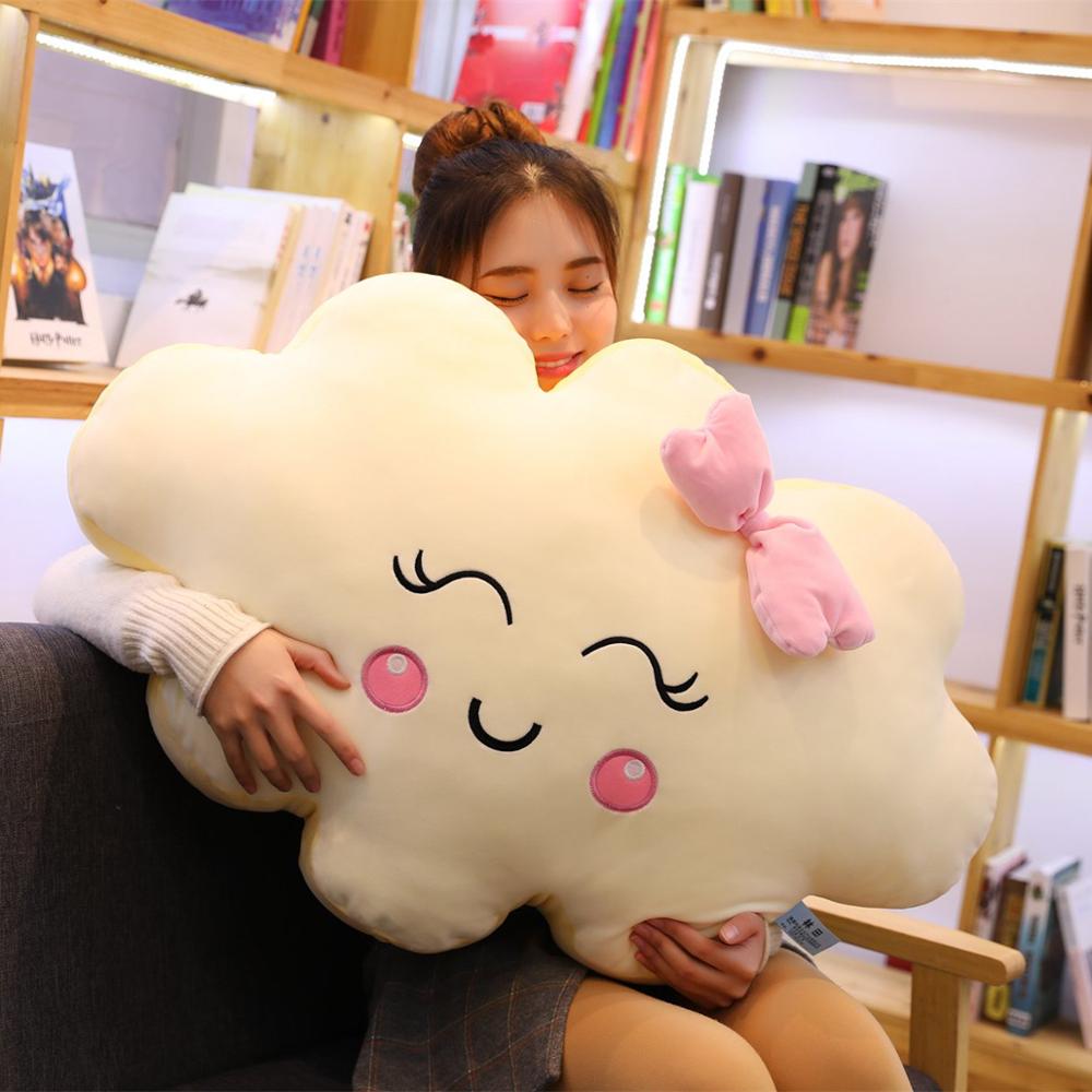 Giant New Style Kawaii Cloud Pillow Soft stuffed Cushion Lovey Smile Cloud Plush Toy For Child Baby Kid Girl lovely Gift