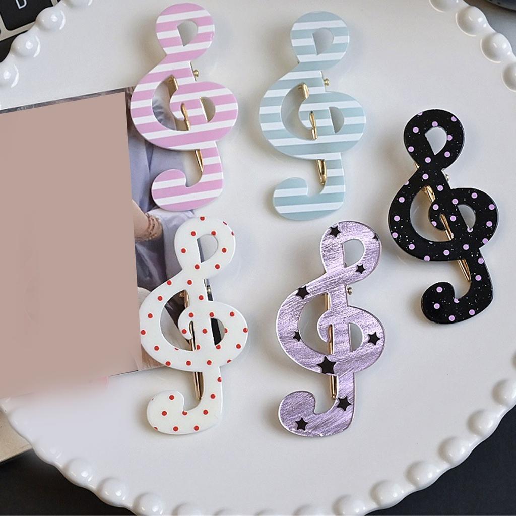 Stylish Striped Star Musical Note Resin Hair Clip For Women Girls Fashion Accessories
