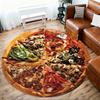 1pc Pizza Slices Pattern Office Round Rugs, Under Chair Round Rugs for Living Room, Bedroom, Bathroom Decoration Carpet 091811