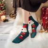 Festival Thickened Coral Velvets Floor Socks for Home Comfort Indoor Fuzzy Slipper Socks with Cartoon Christmas Pattern