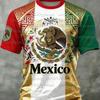 Mexico National Flag Print T Shirt For Men Funny 3D Eagle Pattern Short Sleeve Tees Outdoor Football Sports Clothing Casual Tops