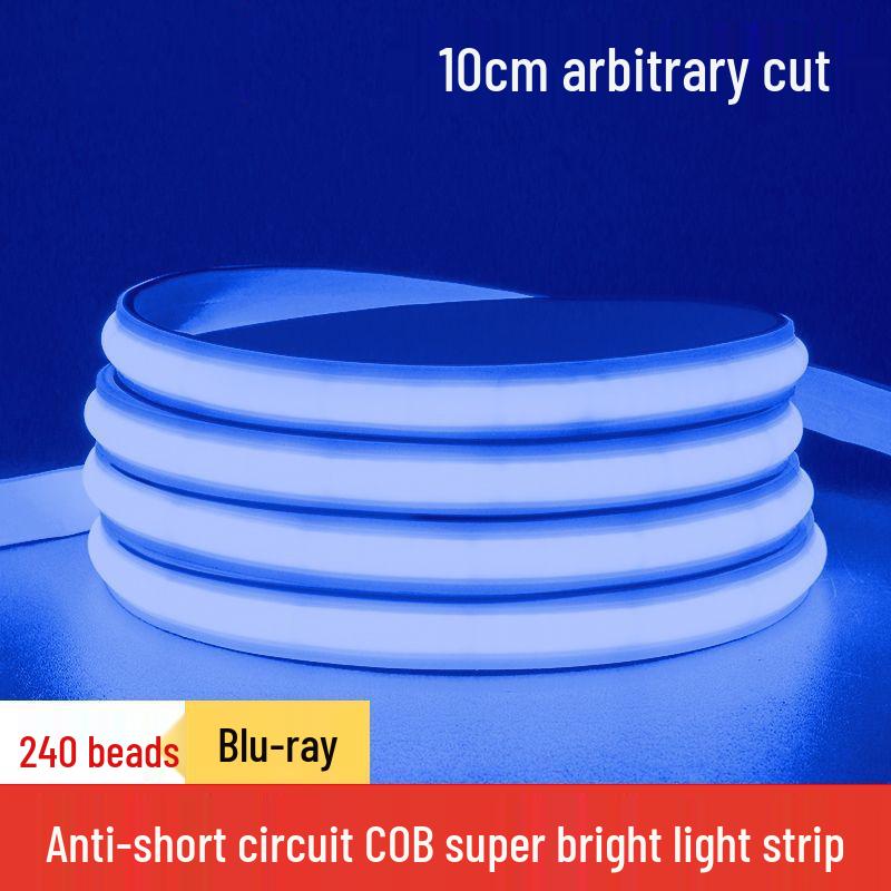Outdoor Waterproof LED Strip Light, 220V COB, Self-Adhesive, Super Bright White, Suitable for Living Room and Ceiling.
