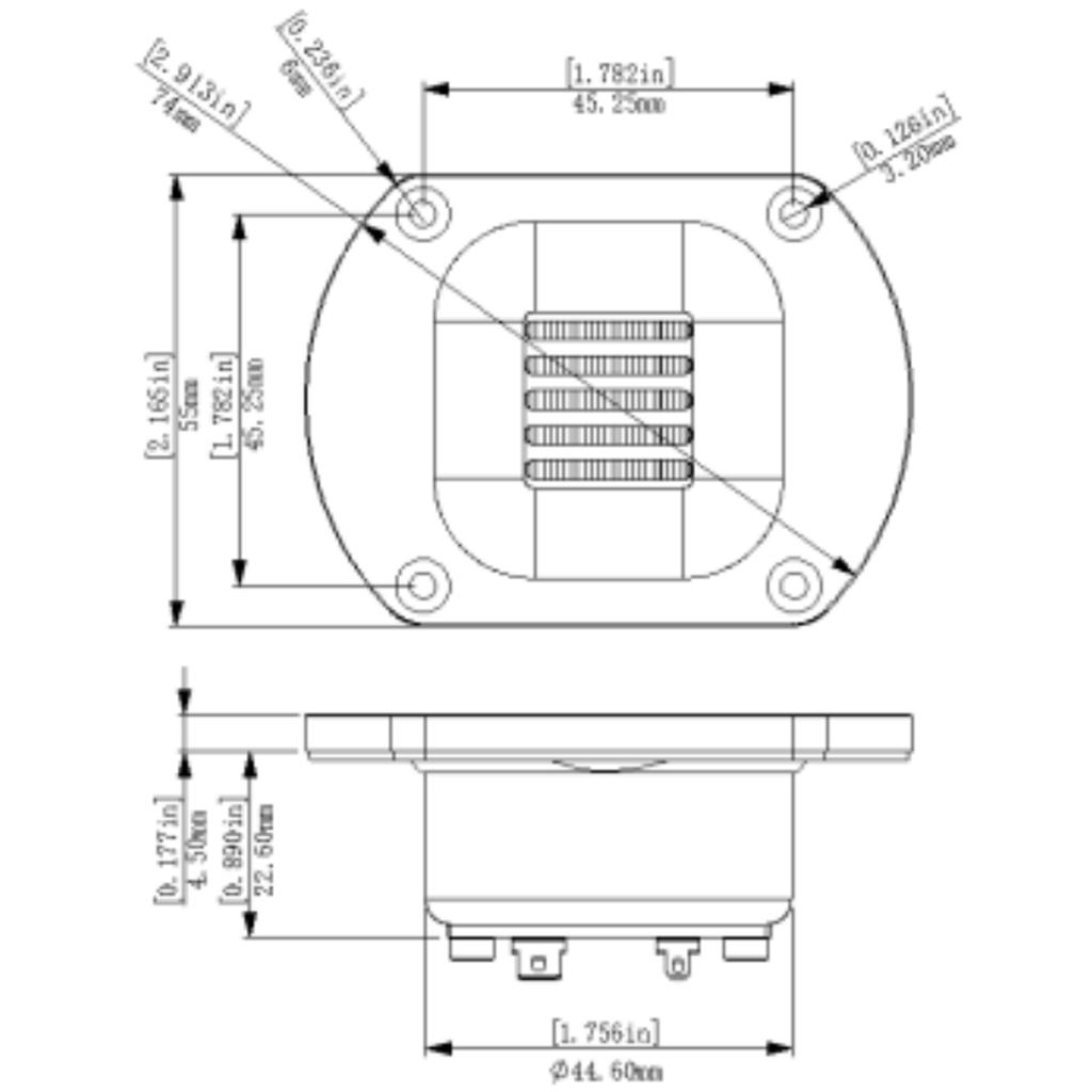 Advanced Ribbon Pneumatic Tweeter Speaker Set With 4Ohm 8Ohm Option 74mm And Rigid Aluminum Panel Mounting