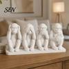 Artistic Collectible Animal Statues 3D Printed Orangutan Ornament, Modern Desktop Gorilla Figurine, Creative Monkey Statue with No for Office