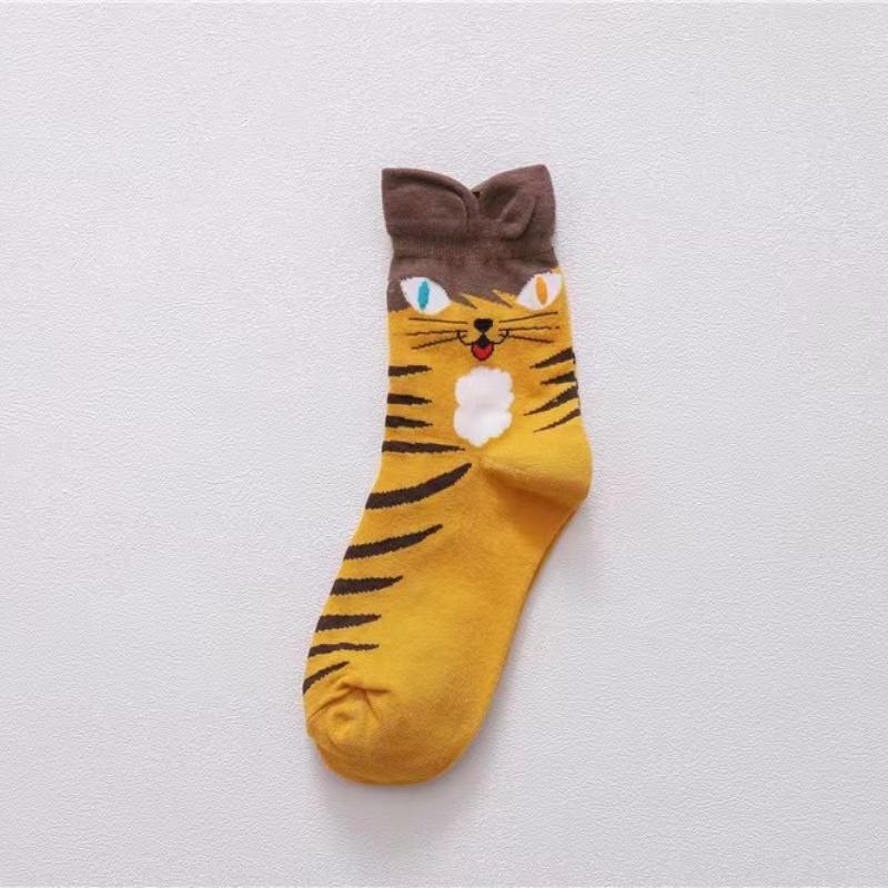 4 Pair Women Students Funny Socks Cute Cartoon Fun Funky Cat Warm Ladies Sock