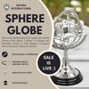 Wood Sphere Globe (floored base - 4 inch , globe size : 12 x 6 inch, Brown)