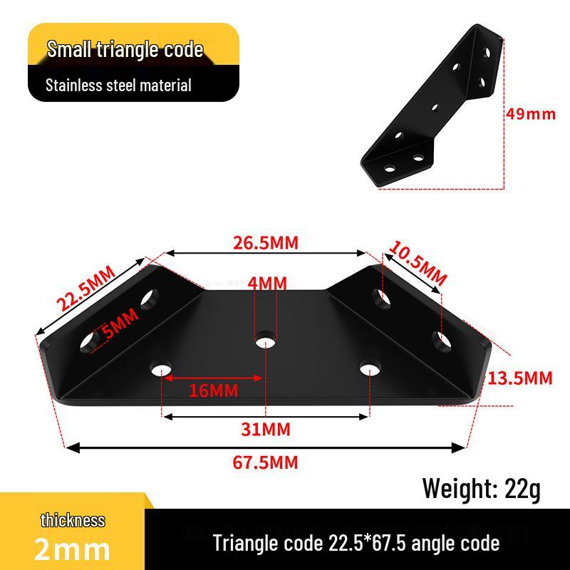 Stainless Steel L-shaped Corner Bracket Reinforcement Support for Furniture