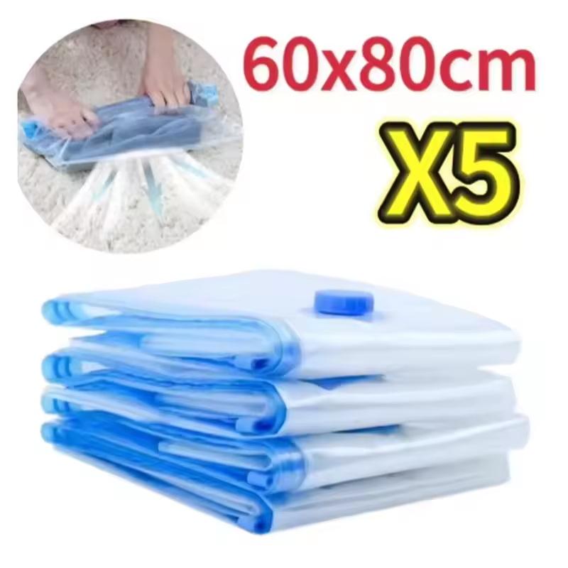 Vacuum Storage Bags With Valve Foldable Compressed Organizer Space Saving Large Size For Clothes Blanket Home Storage Organizer