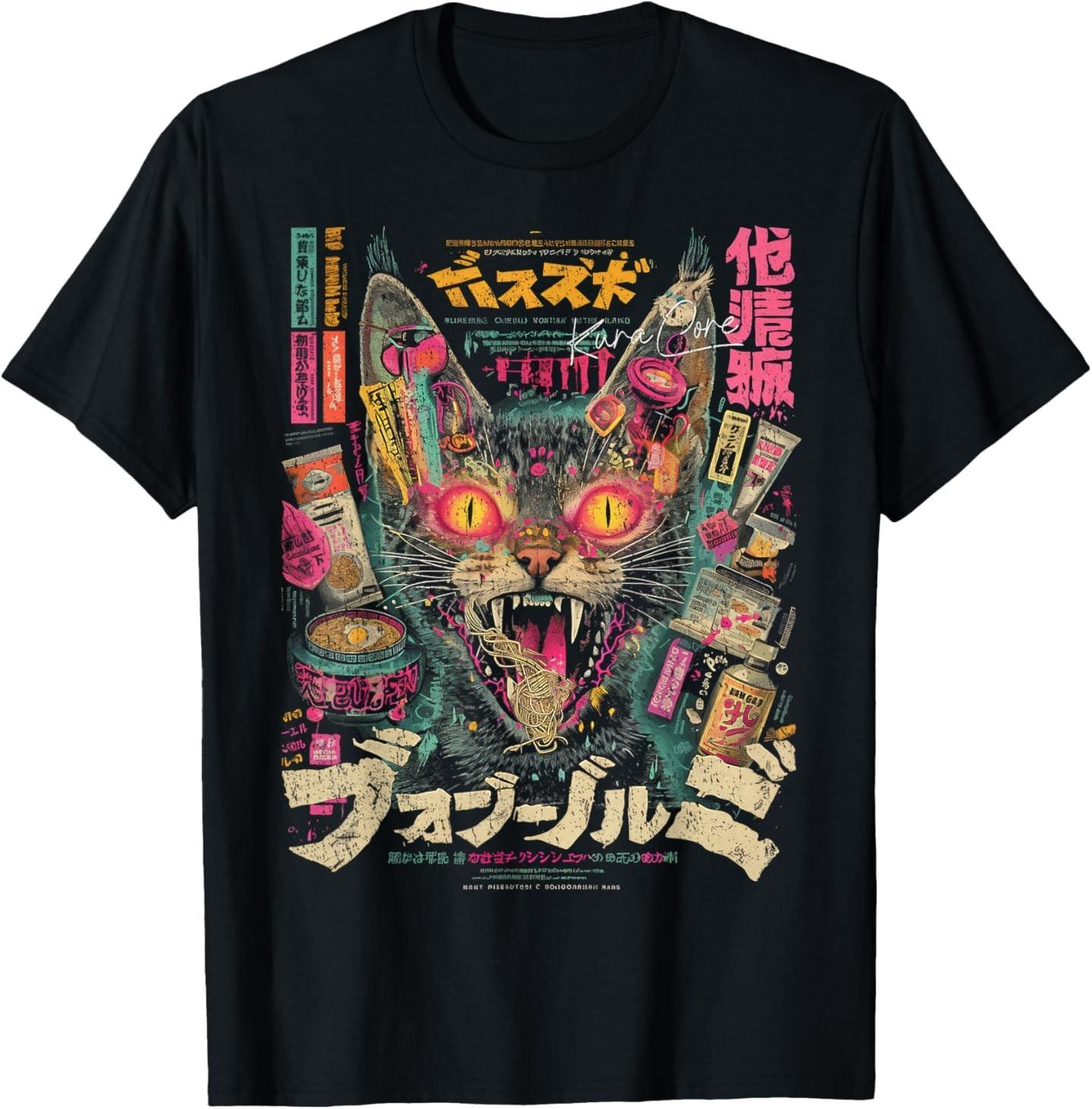 

Japanese Streetwear Cyberpunk Y2K Retro Techwear Manga Anime T-Shirt Mens Womens Tees Top S