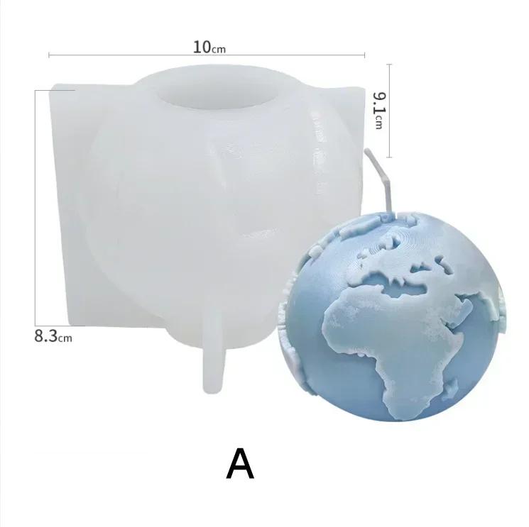 DIY Aromatherapy Candle Candle Silicone Mold Earth Moon Shape Plaster Earth Handmade Grinder Candle Molds