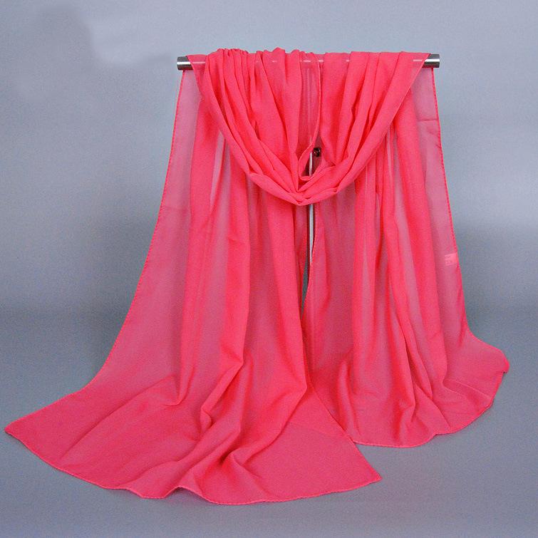 China Red Solid Color Chiffon Small Silk Scarf Women's Small Gifts, Thin Big Red Children's Day Gifts