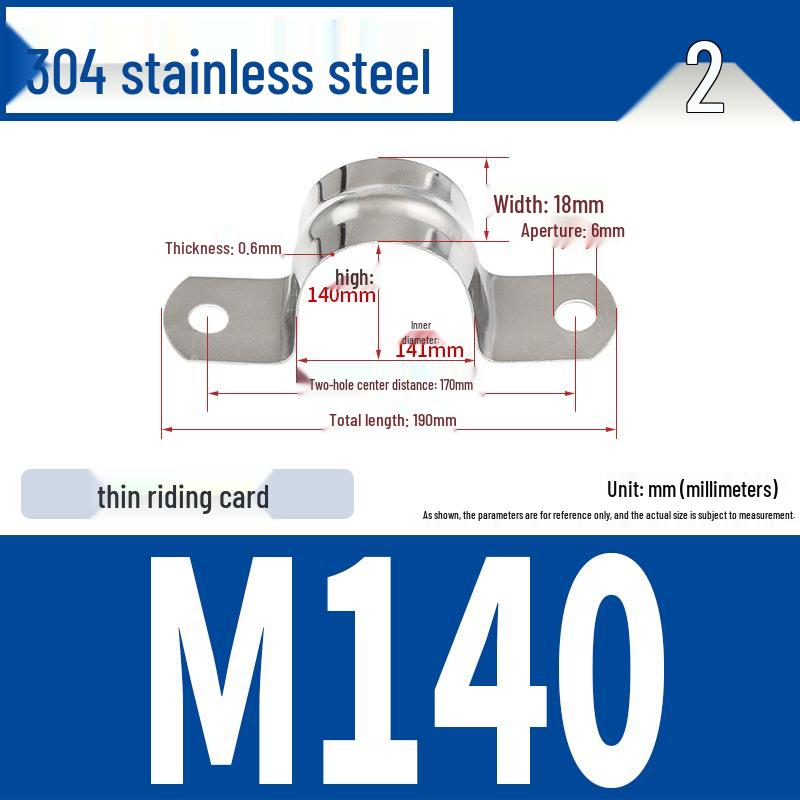 304 Stainless Steel U-Bolt Pipe Clamp Bracket - Pipe & Hose Clip Snap-on Hoop