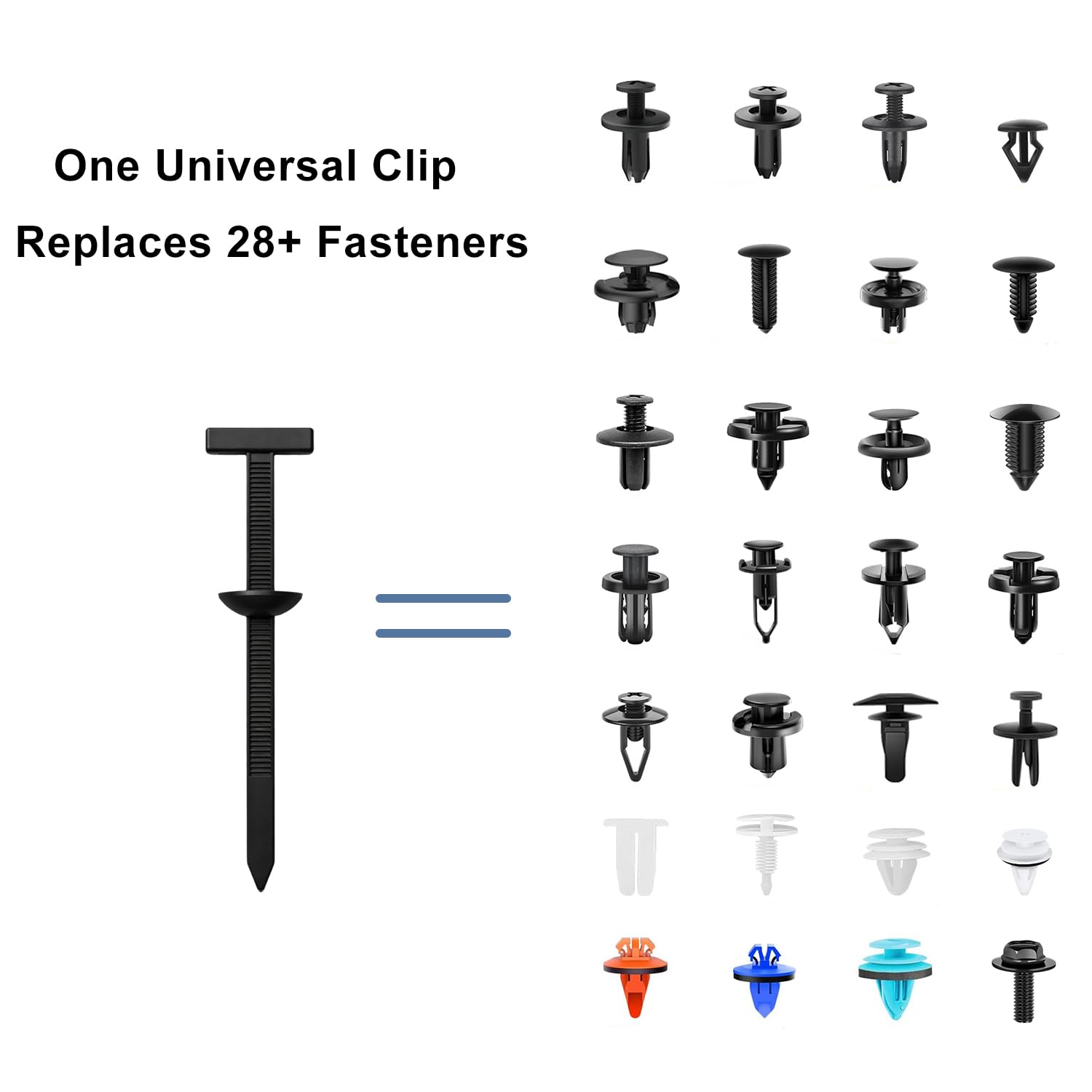 

150Pack Nylon Universal Cable Tie Buckle, Zipper Clips for Cars, T Style Zip Ties Button Fixion Tools, Automotive Plastic Rivet Push Pin, Auto Body