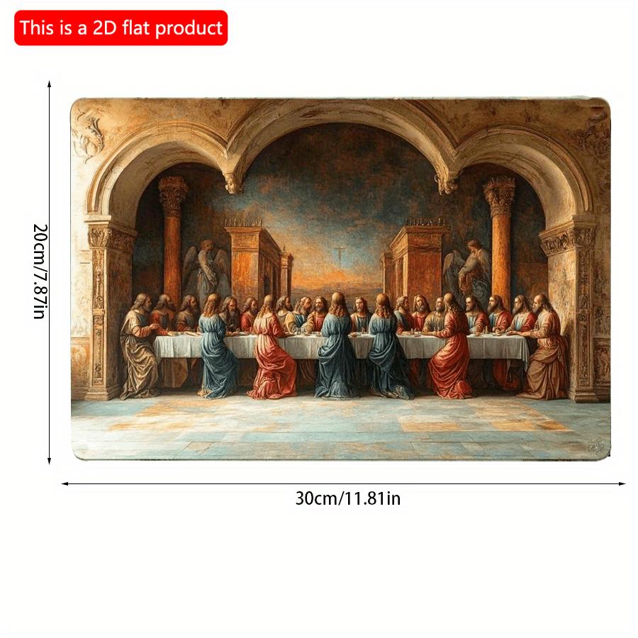 2d Flat 30*20m, Christian inspired Wooden Sign, The Last Supper, Great for Spiritual Home Decor, Wooden Material, for Home, Kitchen, Garden, Bedroom.