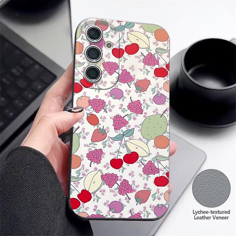 Lovely Cherry Fruits Print Case For Samsung A18 A57 A37 A17 A56 A36 A26 A16 A55 A35 A25 A15 A54 S21 FE S22 S23 S24 Plus S25 S26 Ultra Soft Cover