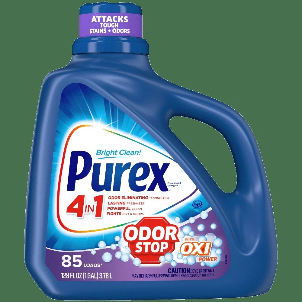 Liquid Laundry Detergent Odor Stop Oxi 128oz 85 Loads Stain Removal Long Lasting Freshness Compatible with HE Washers