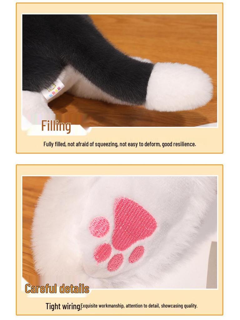 Cartoon Cat Pillow Plush: Large Meowing Sleep Companion for Kids