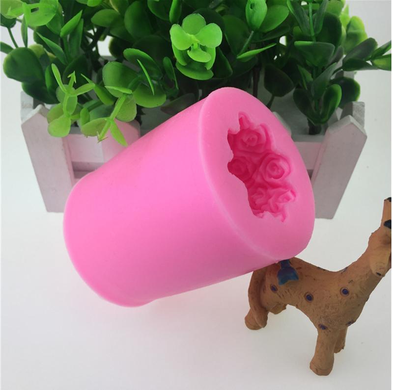 3D Rosen-Säule Fondant-Kuchen Silikonform für Polymer Clay Formen Schokolade Gebäck Süßigkeiten Herstellung Dekorationswerkzeuge