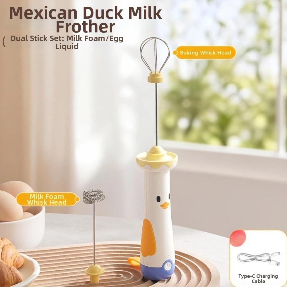 Cartoon USB Wireless Electric Whisk Stainless Steel Hand Blender Multi-Use Egg Beater Baking