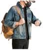 Xintang Men's Distressed Denim Jacket - Loose Fit Long Sleeve Outerwear 2025