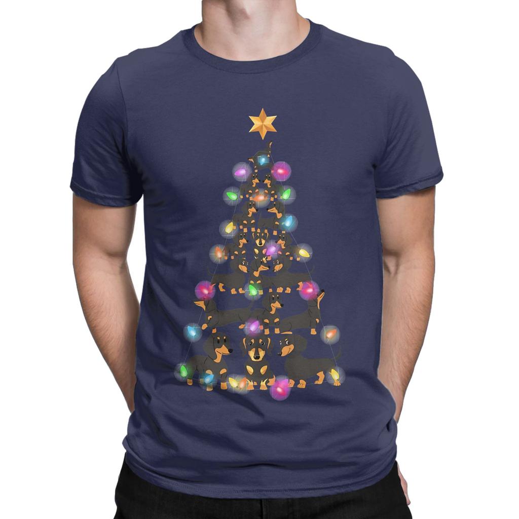 Dachshund Christmas Tree Sweater Funny Graphic 100 Cotton TShirt Dachshund Tops Tees For Unisex