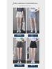 Women's High-Waist A-Line Denim Shorts - Summer Thin Style, Double Button, Loose Fit, Rolled Hem, Versatile & Slimming.