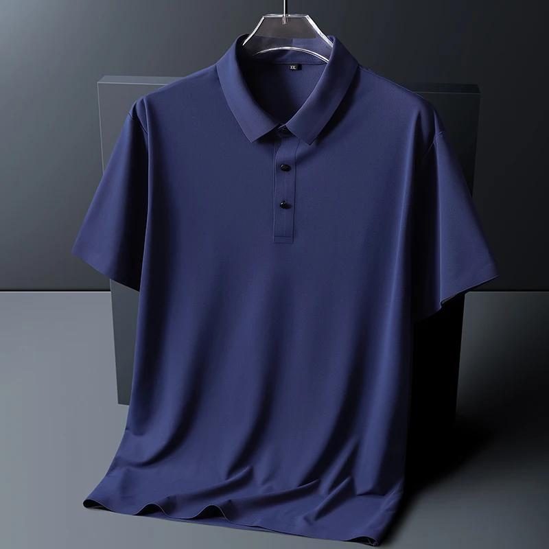 Large Size 8XL Summer Men Polo Shirt Casual Loose Ice Silk Short Sleeve T Shirt Men Quick-drying Business Men Wear