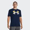 Under Armour Duży nadruk z logo Codzienny T-shirt z okrągłym dekoltem i krótkim rękawem Męskie Góry Niebieski 1370520-408