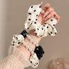 2025 New Style Women's Polka Dot Satin Pearl Hair Tie Bun Head Ring