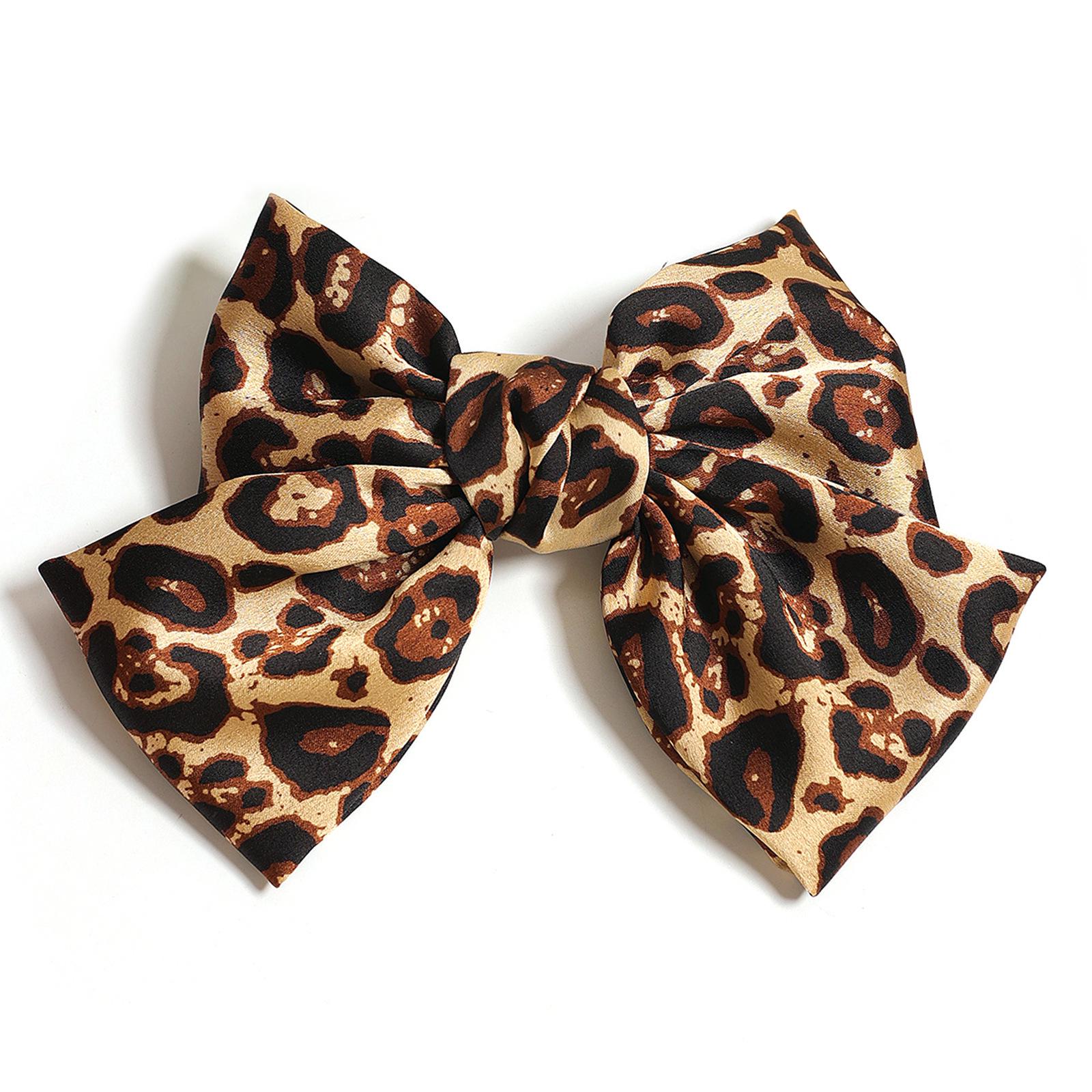 European Retro Leopard Bow Ribbon Hair Clip