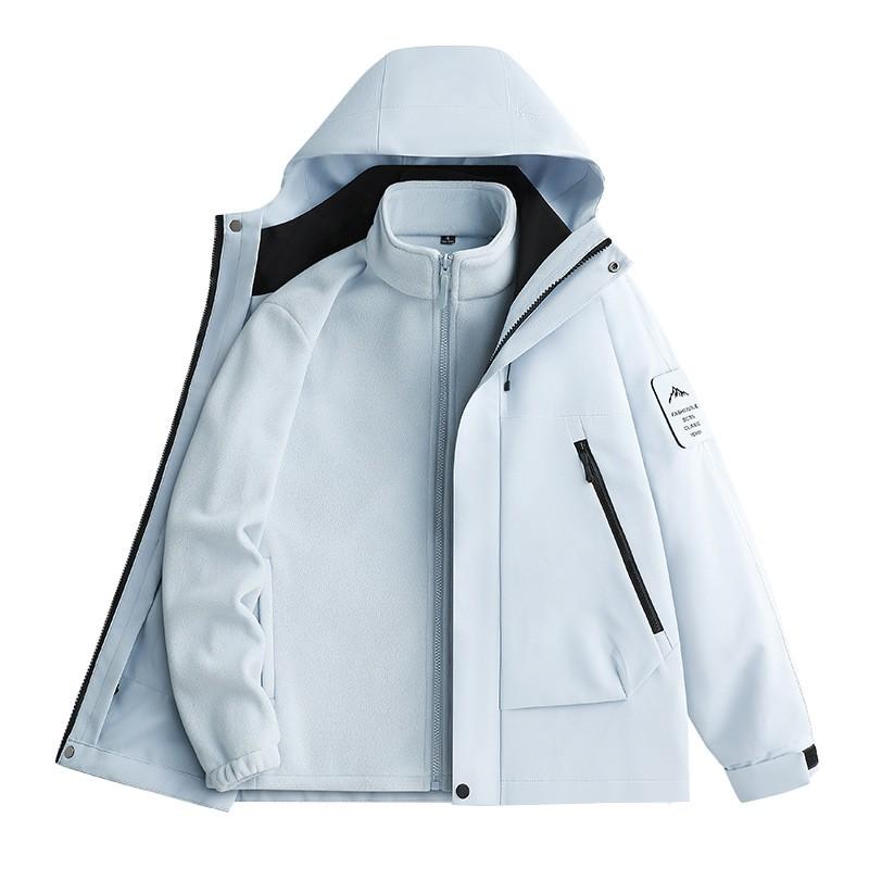 Mens Womens 3-in-1 Waterproof Windproof Outdoor Jacket With Removable Fleece Liner Hiking Camping Travel