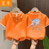 Summer Girls Fashion Polo Shirt Short Sleeve Collar T-Shirt For Big Kids Casual Top