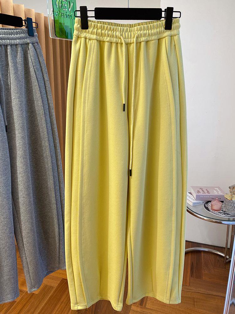 Versatile High-Waist Wide-Leg Drawstring Pants for Women - Slimming, Loose, Casual, Spring 2026 Collection
