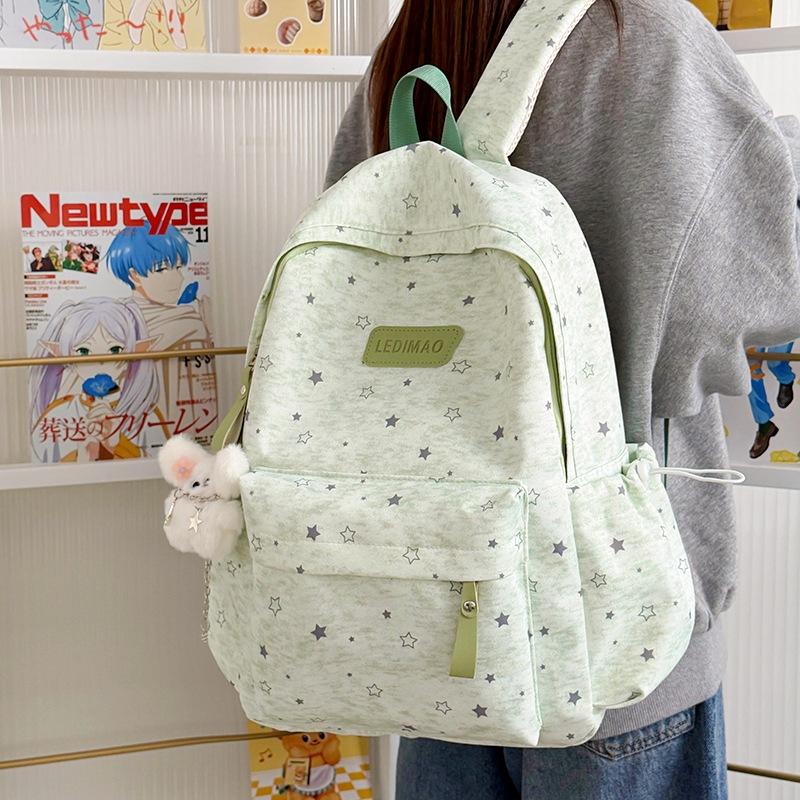 Schoolbag1011 New College Style Star Printing Student Schoolbag Junior High School Students High Value Backpack Large Capacity Backpack