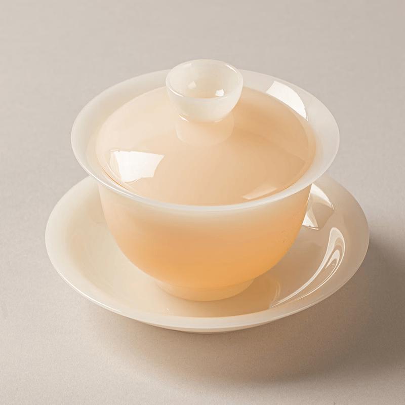Chaxun Xiaoya Ledově zelený bílý porcelánový Gaiwan