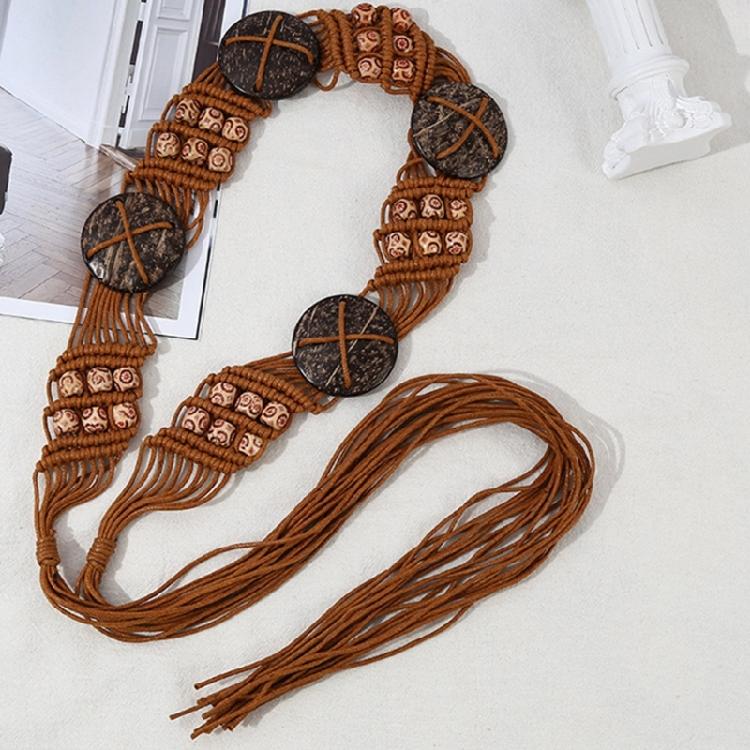 Women Dress Decorative Belt Bohemian Style Fringed Belt Girl Dress Accessories