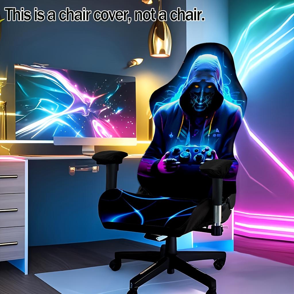 Halloween Gaming Chair Cover Pumpkin Ghost Print Office Chair Cover Set Suitable for Home Gaming Chairs Halloween Decoration