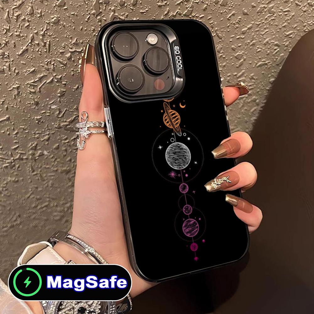 

Sun Moon Mobile Cell Phone Case for iPhone 17 16 15 14 13 12 11 Air Pro Max Plus MagSafe Translucent Colorful Cover Smartphone iPhone 11