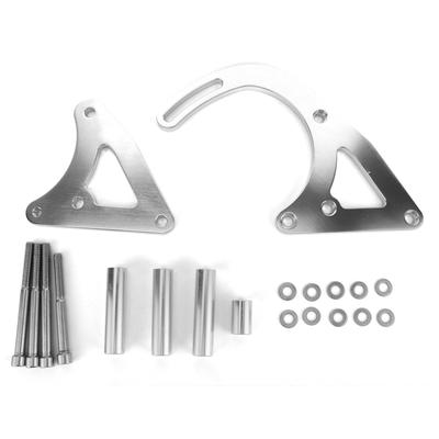 Aluminiowy zestaw mocowania alternatora Wiszący Polerowane srebro z akcesoriami montażowymi Pasuje do Holden 253 304 308