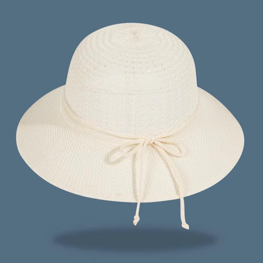 Sun Hat Women's Summer Beach Simple and Elegant Bow Straw Hat Versatile Sun Hat Outdoor Sun Protection Hat