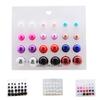 12 Pair/Set Bohemian Women Pearl Earrings Kit Girl Wedding Prom Party Ear Rings Simple Vintage Ear Studs